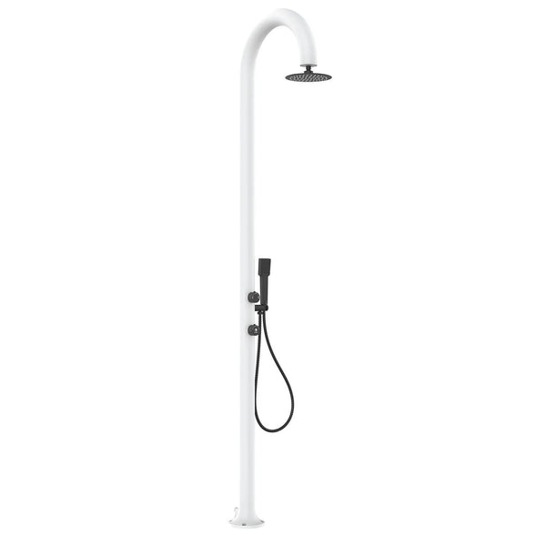 Doccia da Giardino in Alluminio con Doppio Attacco Acqua Sined Luna Alu Bianco acquista