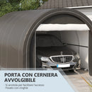 Box Auto da Esterno 500x300x240 cm in Acciaio zincato e Polietilene Grigio