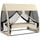 Dondolo da Giardino 2 in 1 Convertibile in Letto 240x140x197 cm con Zanzariera Caffè