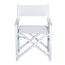 Sedia da Regista Pieghevole in Legno di Faggio 56x46x88 cm  Bianco