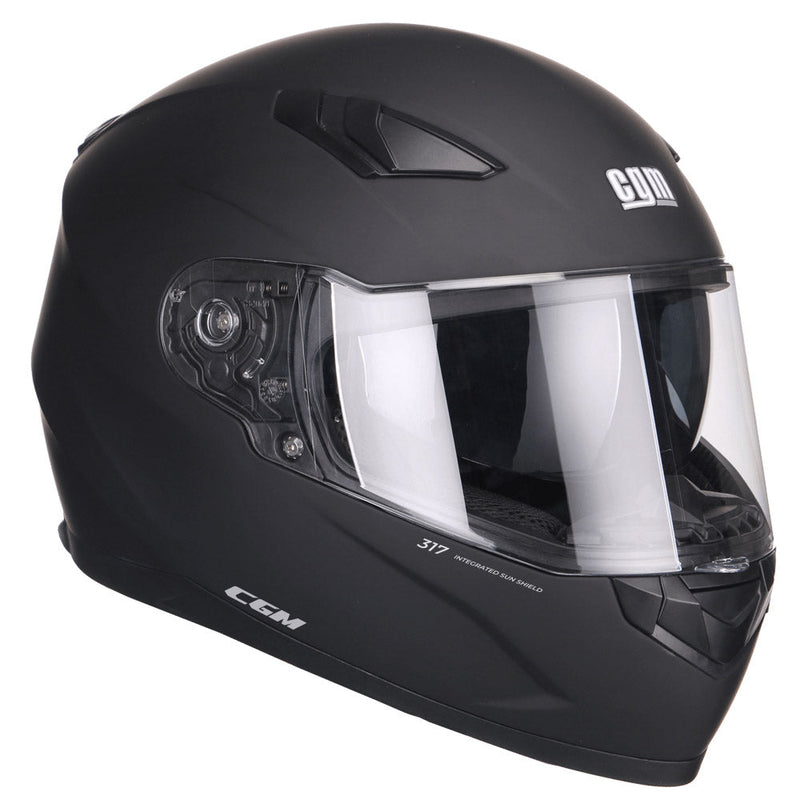 Casco Integrale per Scooter Visiera Lunga CGM Liverpool 317A Nero Opaco Varie Misure