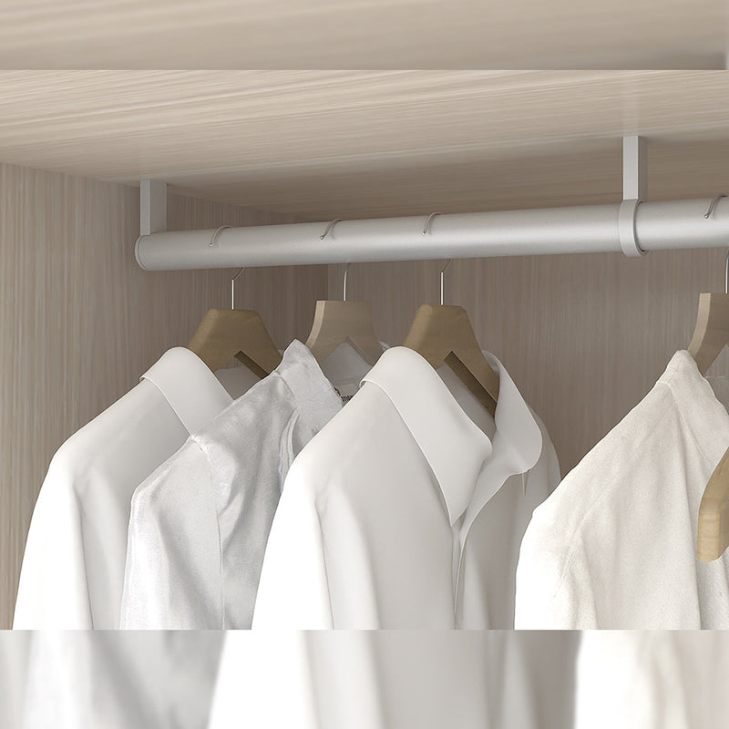 Set 2 Bastoni Appendiabiti per Armadi Rotondi 140 cm in Alluminio Emuca Grigio Metallizzato