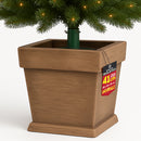 Base Albero di Natale a Vaso 40x40x41 cm con Attacco Universale in Resina Marrone      