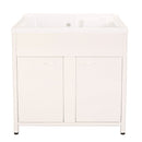 Mobile Lavatoio da Esterno in Polipropilene e Alluminio 75x60x83 cm con Doppia Vasca Bianco