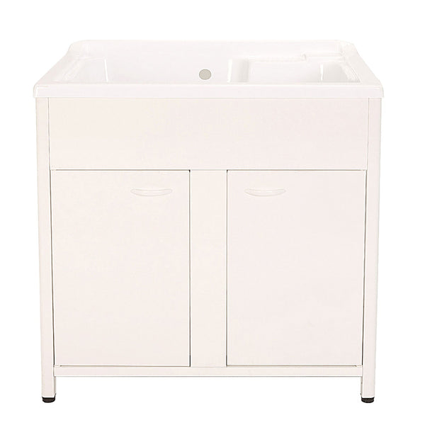 prezzo Mobile Lavatoio da Esterno in Polipropilene e Alluminio 75x60x83 cm con Doppia Vasca Bianco
