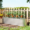 Orto Rialzato e Fioriera con Graticcio e Serra 200x60x103 cm in Metallo Galvanizzato Argento      