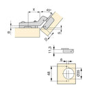 Cerniera a Scodellino 35 mm Braccio Angolare 45º Chiusura Ammortizzata Basetta Euro 10 Pezzi Emuca