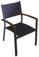 Sedia da Giardino con Braccioli in Alluminio e Textilene Vorghini Formentera Nera