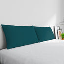 Coppia di Federe 52x82 cm in Cotone Tinta Unita Verde Petrolio