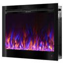 Camino Elettrico da Incasso 63,3x77,1x14,17 cm Effetto Fiamma 1500W Colorado Nero