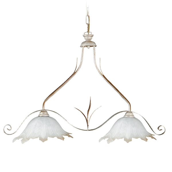 Sospensione 2xE27 Montatura Anticata Vetro Alabastro Bianco Sfumato Ambra E-Energy Aurora acquista