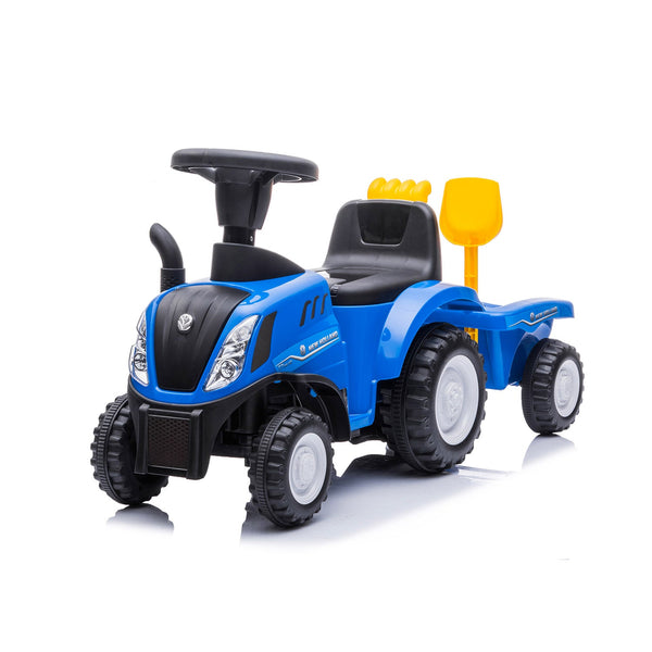 sconto Trattore Cavalcabile con Rimorchio 91x29x44 cm per Bambini New Holland Blu