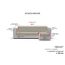 Copridivano Trapuntato con Penisola Destra Seduta in Microfibra Panna Varie Misure