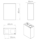 Pattumiera per Raccolta Differenziata 2 Scomparti 120 L 60x30x80 cm in Acciaio Verniciato Bianco