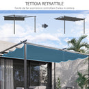 Pergola da Giardino 390x290x220 cm in Acciaio e Poliestere Grigio scuro