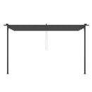 Pergola da Giardino 390x290x220 cm in Acciaio e Poliestere Grigio scuro