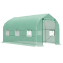 Serra a Tunnel Anti-UV 4x2x2 m con 6 Finestre a Rete e Ingresso Arrotolabile in Metallo e PE Verde      