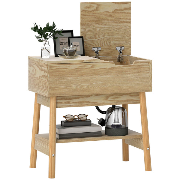 acquista Tavolino da Salotto in Stile Boho 30x60x60,5 cm con Vano a Scomparsa in MDF color Legno