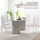 Set 6 Sedie da Pranzo Moderne Schienale Alto Cuciture a Diamante 41x50x97 cm Bianco  