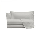 Set Lenzuola Sopra Sotto e Federe Linea Cloe in Raso di Cotone Grigio Chiaro Varie Misure
