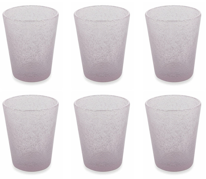 Set 6 Bicchieri Ø8x10 cm in Vetro Villa d'Este Home Tivoli Cancun Rosa