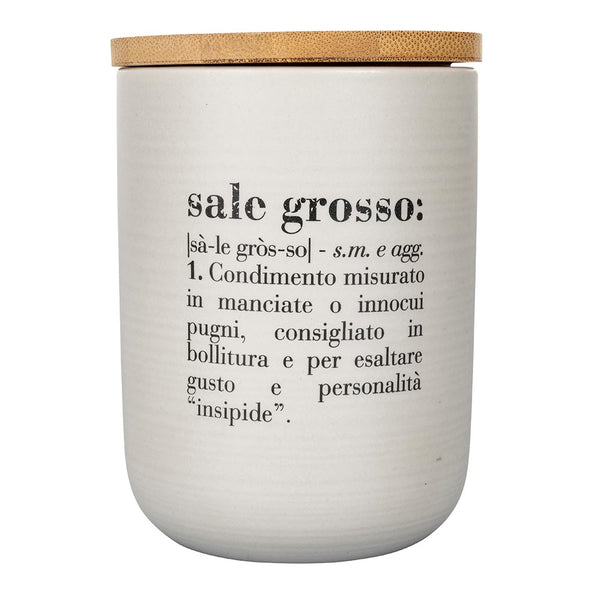 Barattolo Sale Grosso 750 ml in New Bone China VdE Tivoli 1996 Grigio Chiaro sconto