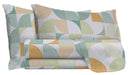 Set Lenzuola Matrimoniale con Stampa Sopra Sotto e Federe in Cotone Athena Giudi Verde 