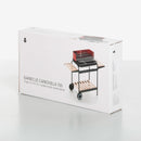 Barbecue a Carbonella 102x38x88,5 cm Struttura in Acciaio e Ripiani in Legno Nero e Rosso      