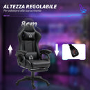 Sedia da Gaming 65x68x120-128 cm Reclinabile a 125° Poggiapiedi Retrattile Nero  