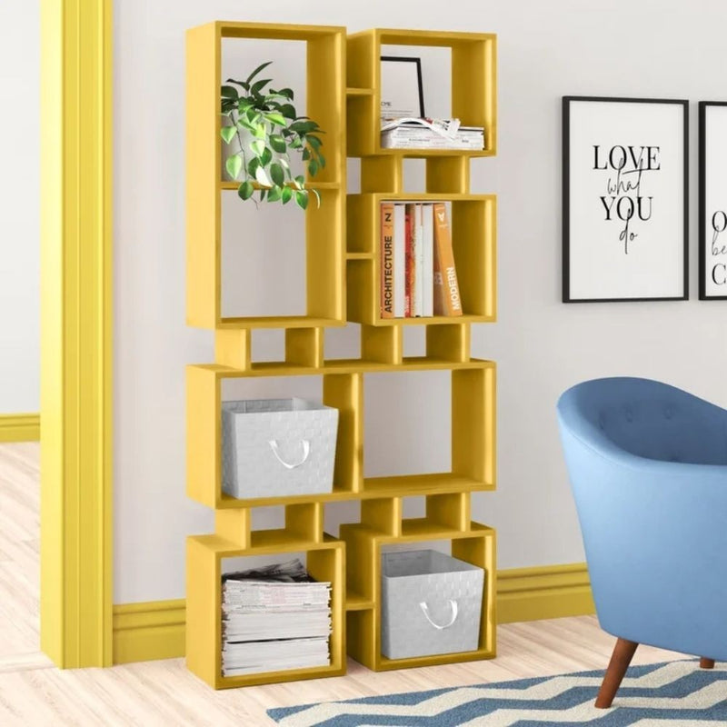 Libreria bifacciale 79x166,5 cm Rail mostarda 