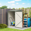 Casetta Box da Giardino Porta Attrezzi 100x104x160 cm con Porta a Battente in Acciaio Galvanizzato Argento      