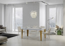 Tavolo Allungabile 130-390x90x77 cm Flame Bianco Frassino