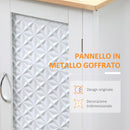 Carrello da Cucina 92x40x84 cm 1 Cassetto 1 Armadietto 3 Ripiani in MDF e Acciaio Bianco