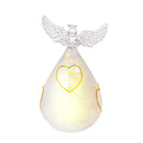 Set 2 Angeli Cuore con Led H15,5 cm in Vetro Oro