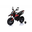 Moto Elettrica per Bambini Aprilia RX-125 Small 12V Cross Sedili In Pelle Luci Led Bluetooth Sospensioni a Molla Rosso