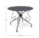 Tavolo da Giardino Ø90x72h cm Etienne Antracite