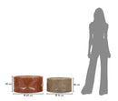 Tavolini da Caffè Norimberga Coppia Ø62x30 cm in Metallo Rosso e Bianco      