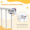 Cancelletto di Sicurezza per Animali Domestici 206x90 cm in Acciaio e Plastica Bianco