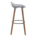 Sgabello da Bar con Poggiapiedi Argento e Legno 38x38x80 cm 