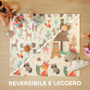 Tappeto Morbido per Bambini 196x176x1,5 cm Superficie Impermeabile in XPE a Tema Foresta   