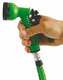 Tubo Pompa Canna dell'Acqua Estensibile 22,5 mt con Pistola Soriani Gardenlike Verde