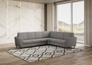 Divano Angolare 6 Posti 288x228x85 cm Yasel in Tessuto Grigio