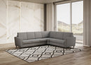 Divano Angolare 6 Posti 288x228x85 cm Yasel in Tessuto Grigio