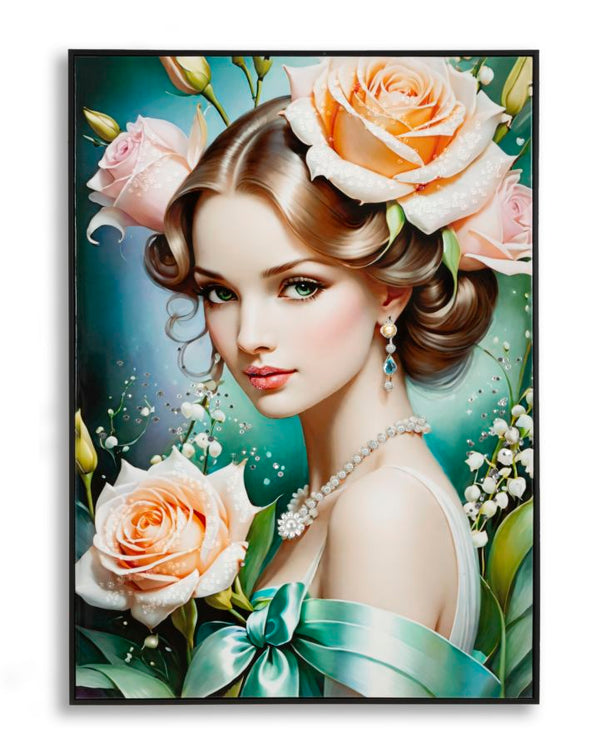 sconto Dipinto su Tela Laccato Fantasy con Cornice 72x4x102 cm in Pino e Tela e Plastica