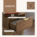 Set 2 Comodini 39,5x41x49 cm 1 Cassetto in Truciolato Marrone