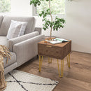 Set 2 Comodini 39,5x41x49 cm 1 Cassetto in Truciolato Marrone