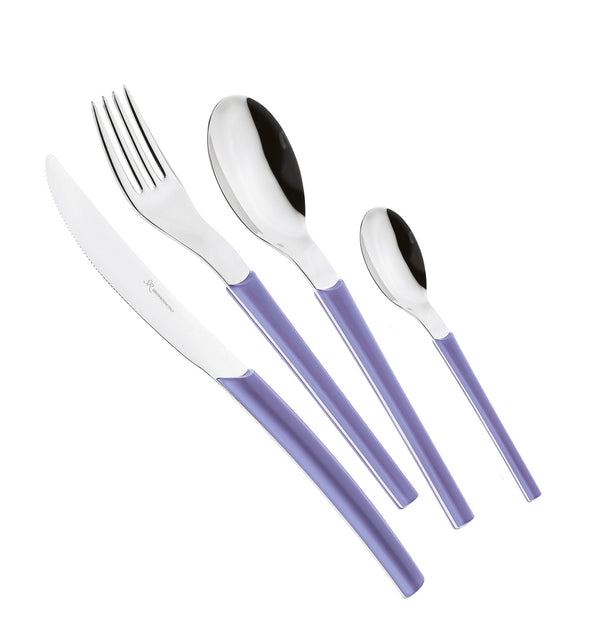 Servizio Set di Posate 24 pezzi in Acciaio Inox Eme Loto Indaco 4 online