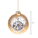 Set 8 Palline Decorative per Albero di Natale Double Hole 10 cm Oro/Silver