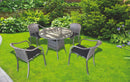 Set Tavolo + 4 Sedie da Giardino in Polyrattan Soriani Milo Grigio