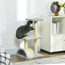 Albero Tiragraffi per Gatti a 3 Livelli 40x35x72 cm con Tiragraffi Grigio Chiaro  